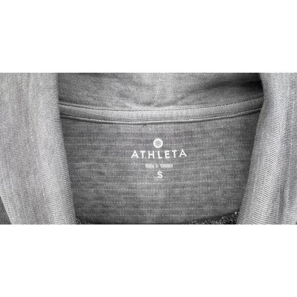 Athleta Women Small Silver Gray Eco Wash Long Sleeve Turtleneck Tunic - Picture 7 of 8